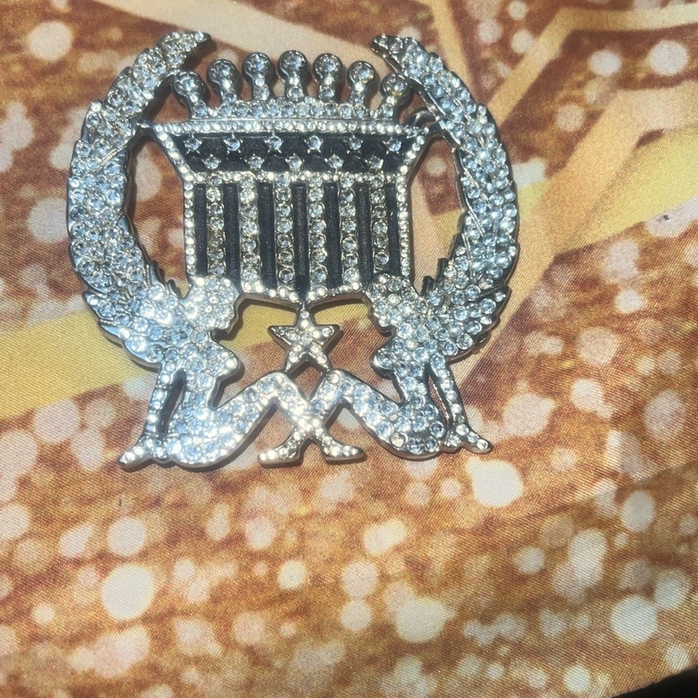 Vintage Belt Buckle 2004 Cadillac Emblem American Flag Women USA